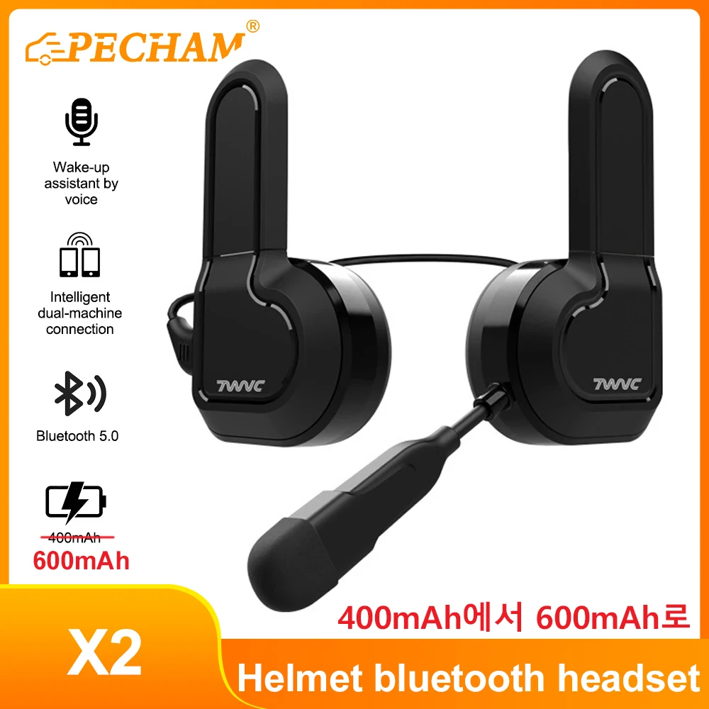 Motorcycle Bluetooth Helmet Headset Waterproof Voice Control 400mAh 5.0BT Hands-Free Call Music Player Speaker For Women Men