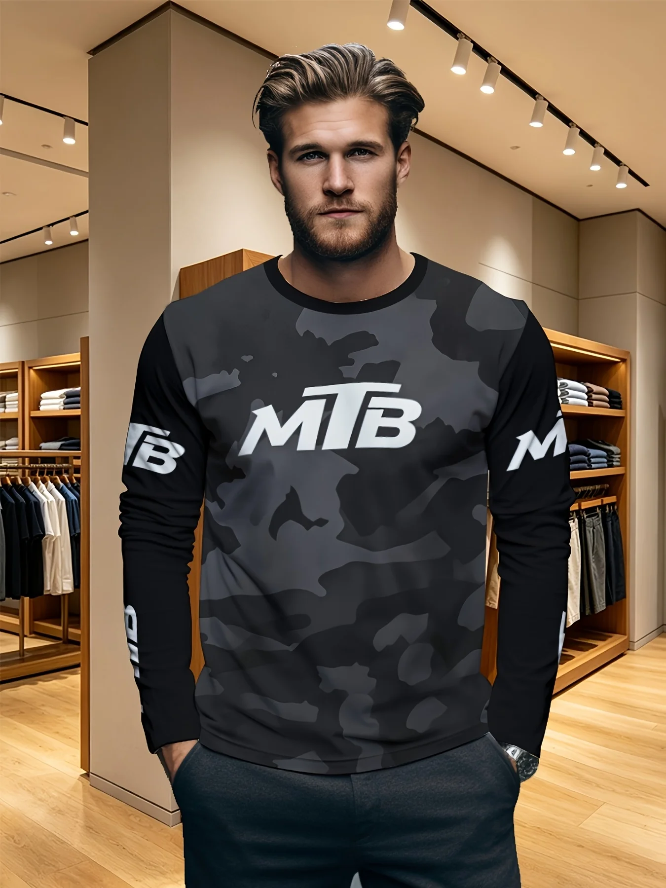 2026 Spring and Autumn MTB Black Long-sleeved T-shirt for Men Women, Fashionable and Trendy, Multiple Motorcycle T-shirt Styles