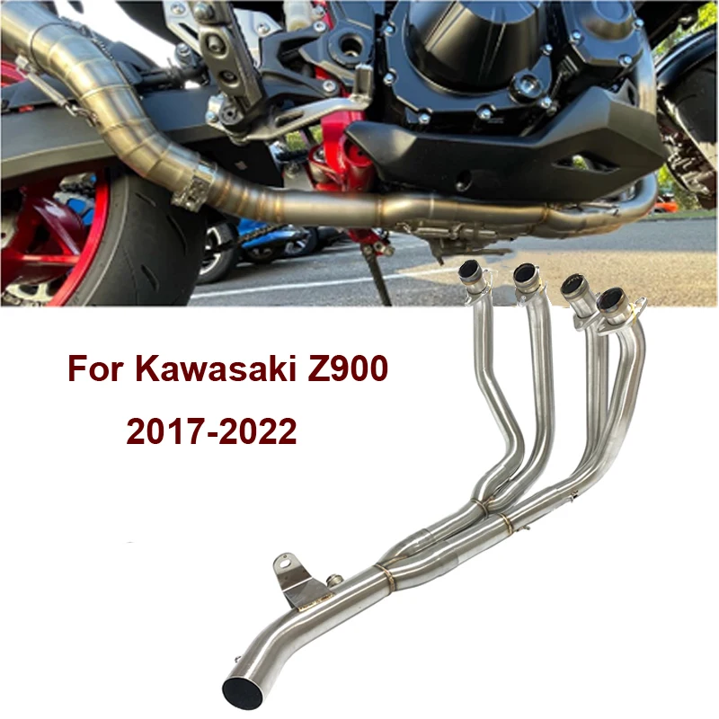 Slip On For Kawasaki Z900 2017 2018 2019 2020 2021 Motorcycle Exhaust Escape System Connect To Original Stock Silencer Muffler