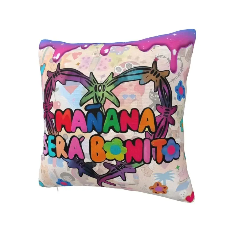 Fashion Colombian Singer Manana Sera Bonito Cushion Cover Velvet Karol G Pillow Case for Car Square Pillowcase Decoration