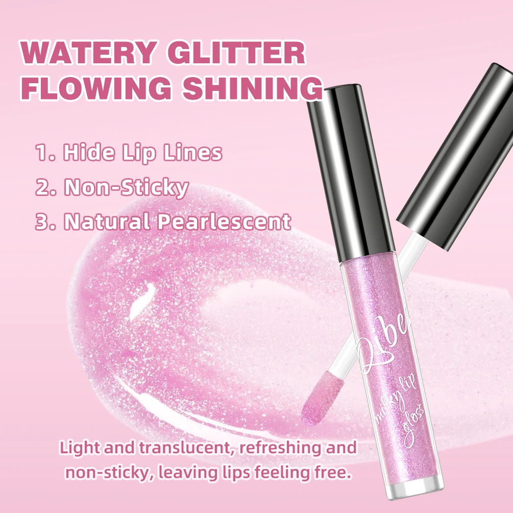 QIBEST بريق الشفاه الصقيل طويلة الأمد لامعة Liphloss ترطيب الماس السائل أحمر الشفاه ماكياج لامع الشفاه تينت وصمة عار مستحضرات التجميل