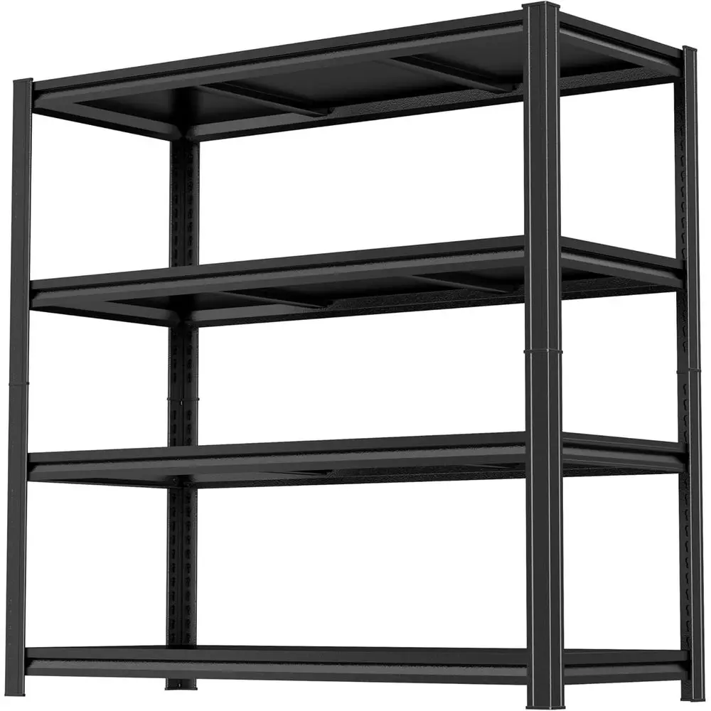 

4-Tier 63"H×40"W Metal Industrial Shelving, Heavy Duty Storage Organizer for Warehouse Basement Kitchen Pantry Commercial, Black