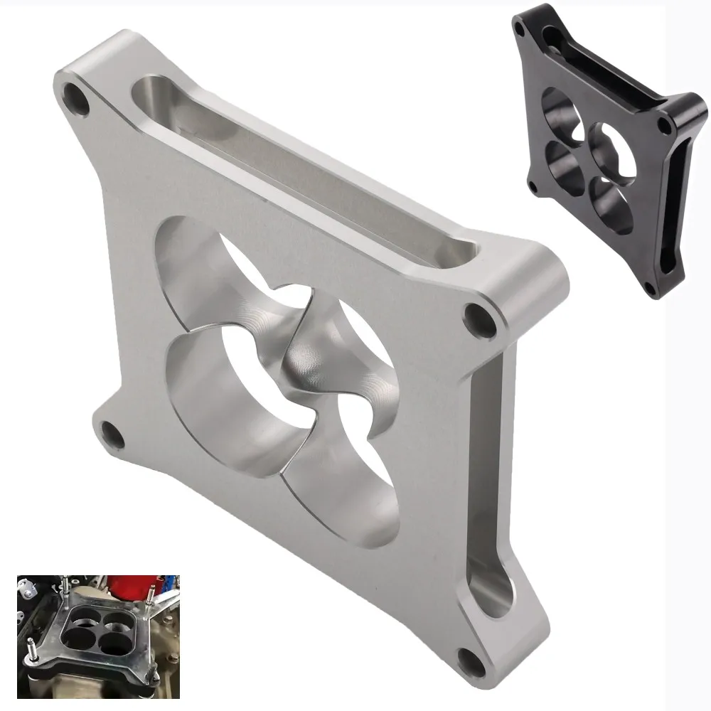 

4-Port 4150 Series CNC Machined Aluminum Carb Spacer (1") - Square Bore For Chevy GM LS1 LS2 LSX Chevrolet Ford 302 SBC