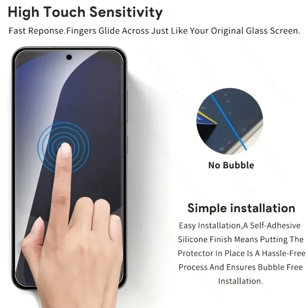 3 قطعة زجاج مقسى عالي الوضوح لهاتف سامسونج جالاكسي S25 Edge S24 S25 Ultra S23 S21 S22 Plus S24 FE واقي شاشة سهل التركيب