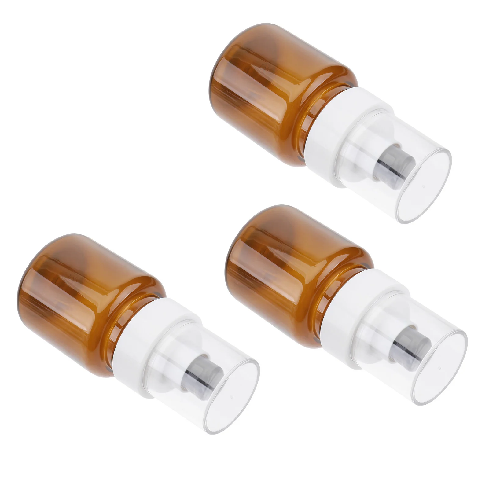 

3pcs 60Ml Empty Pump Bottles Brown Portable Essential Oil Bottle Refillable Container Travel Size Skincare Tool