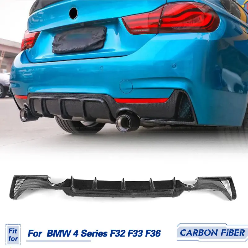 Car Rear Bumper Diffsuer Lip Spoiler Carbon Fiber for BMW 4 Series F32 F33 F36 M Sport 2014-2018 Rear Apron Lip 2 Side 1 Outlet