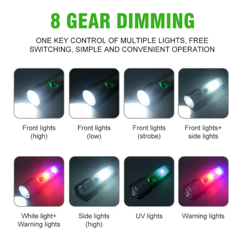 Imagem -06 - Lanternas de Mão Recarregáveis Lumens Altos Modos Led Mais Brilhante Luz Flash Impermeável para Emergências Camping e Caminhadas