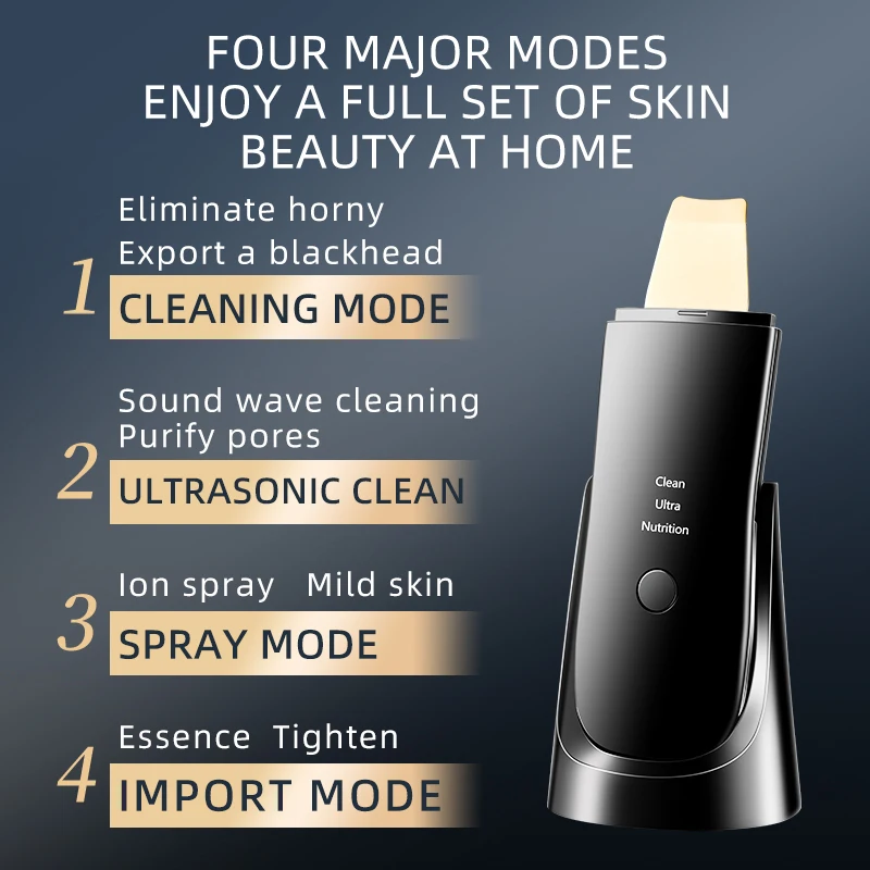 LESEN Ultrasonic Facial Skin Peeling Shovel With Water Tank Exfoliating Facial Cleaning Tool Clean Cavitation Peeling Lifting - Image 3