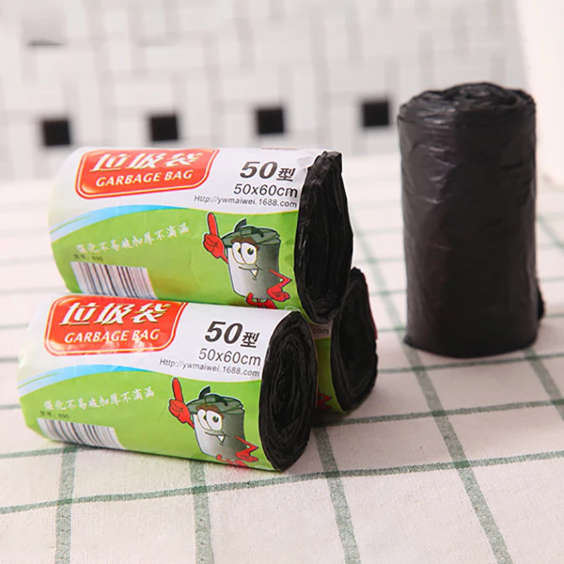 1Roll 50*60cm Garbage Bags Single Color Thick Convenient Environmental Plastic Trash Bags Disposable Plastic Bag Black Garbage