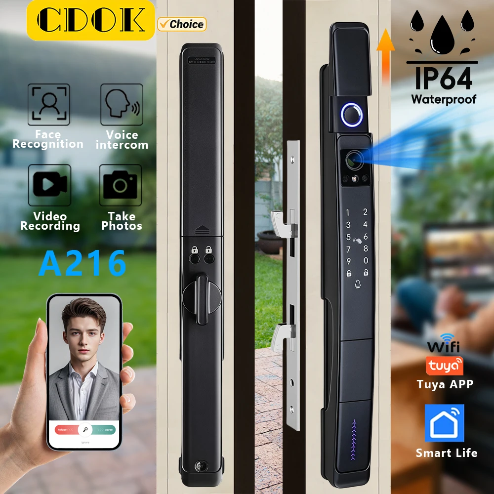 

CDOK's new fully automatic Tuya WiFi smart lock, IP64 waterproof and dustproof, suitable for outdoor use, garden gate lock.