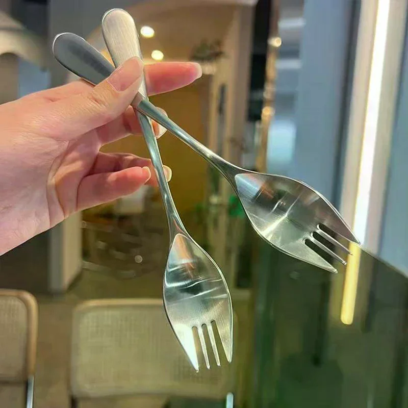 Round Spoon Net Red Golden Dinner Long Handle Stirring Dessert Spoons For Kitchen Accessories Gadgets Stainless Steel