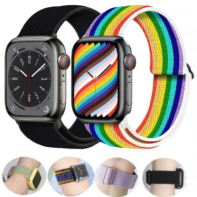 

Nylon Strap for Apple Watch Band 45mm 46mm 44mm 49mm 42mm 41mm 40mm Woman's Bracelet iWatch Series 10 9 ultra 8 7 6 5 4 SE Belt