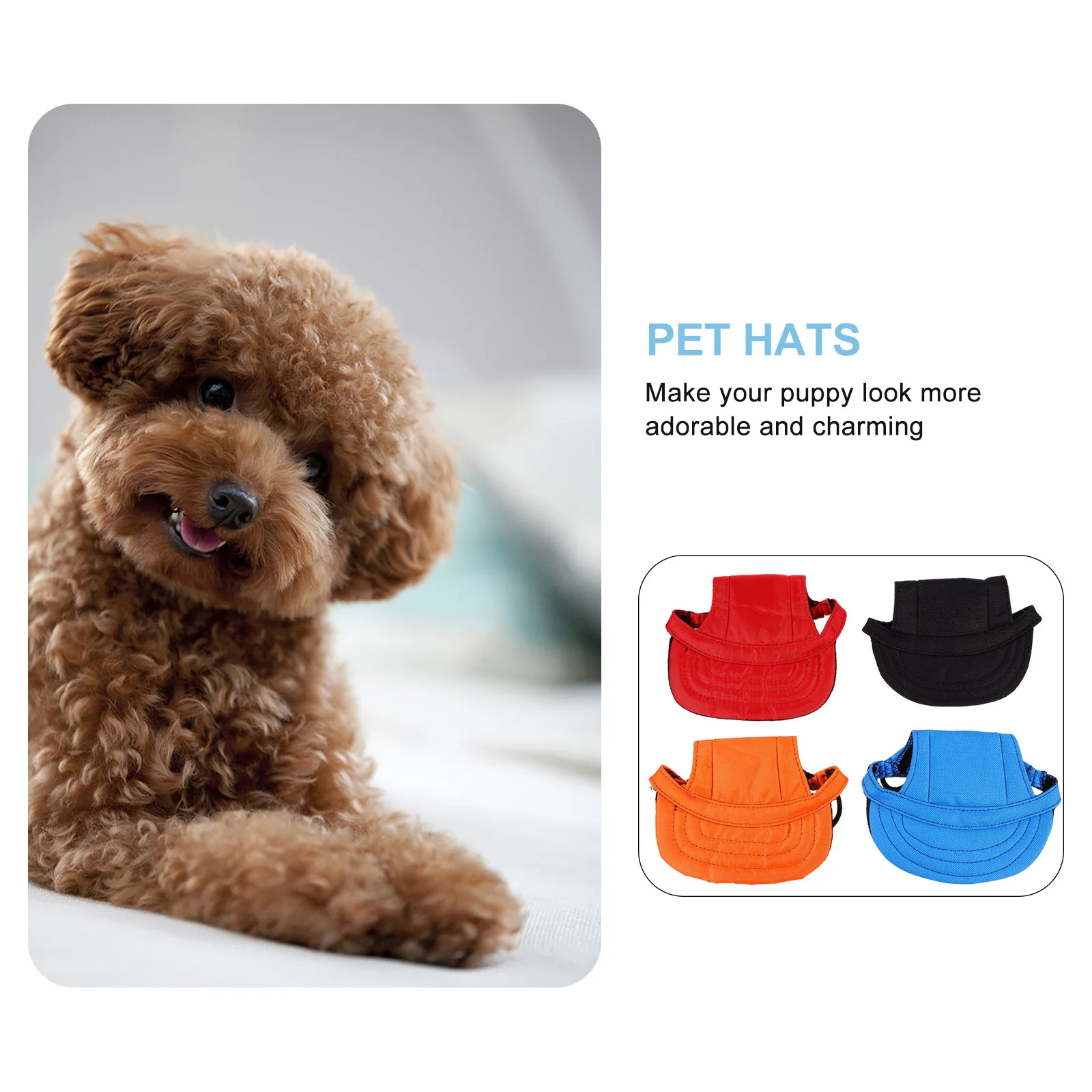

4Pcs Pet Baseball Hat Adjustable Strap Dog Cap with Ear Holes Breathable Puppy Visor Cap Pet Outdoor Hat Dog Supply