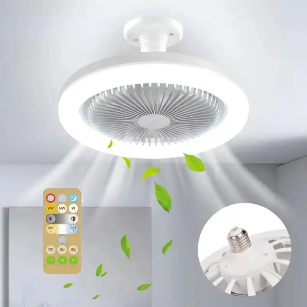 

LED Ceiling Fan with Lighting Lamp Remote Control Aromatherapy Fan Lamp Suitable for E27 Converter Lamp for Bedroom Living