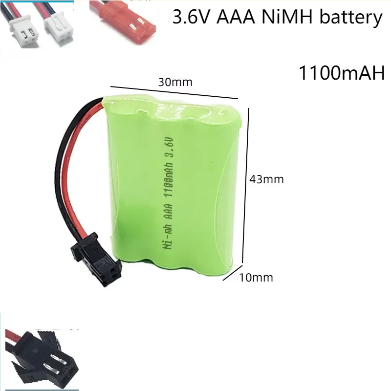 3.6V AAA 1100mah Rechargeable Ni-Mh Battery pack with Plugs cell for toys emergency light cordless phone