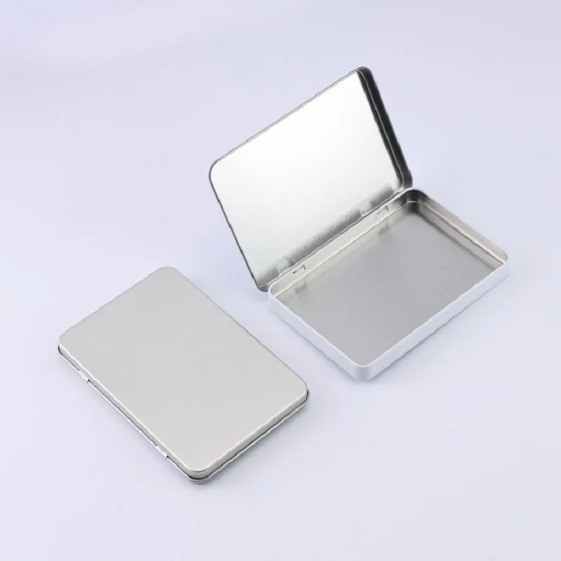 Small Card With Cover Iron Case Game Card Metal Makeup Eye Shadow Storage Box Jewelry Candy Key Organizer Gift Tin Box