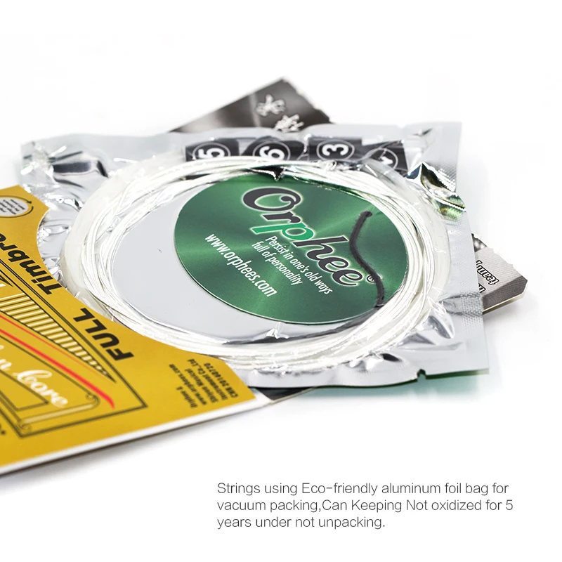 Orphee qc cordas de guitarra clássica, núcleo de nylon transparente banhado a prata, cordas de guitarra clássica, peças e acessórios de guitarra