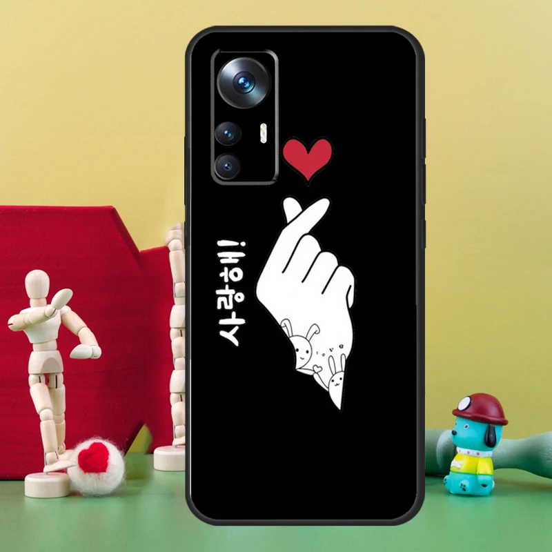 Cute Korean Font Saranghae I love you For Xiaomi 13 Ultra 12 Lite 11T 12T 13T Pro 12X POCO F5 X5 X3 Pro X4 F4 GT M5 M5s F3 Case