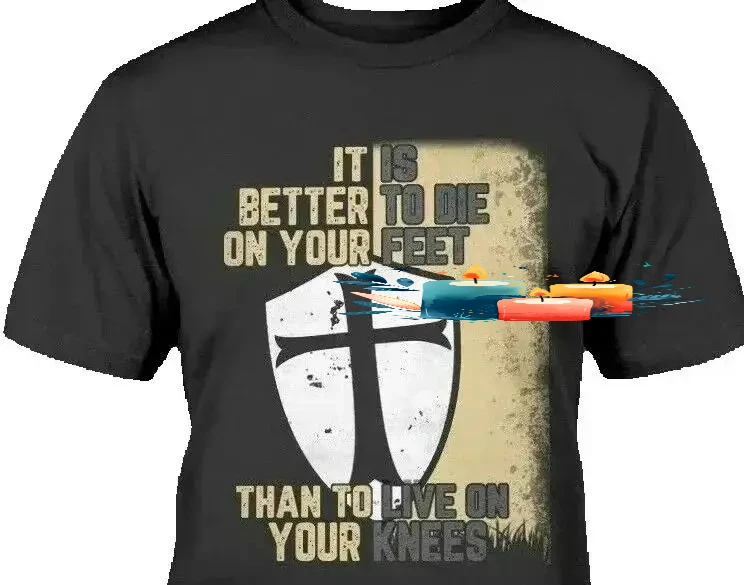 Knights Templar Christian Crusaders Warrior of God T Shirt. Short Sleeve 100% Cotton Casual T-shirts Loose Top Size S-3XL