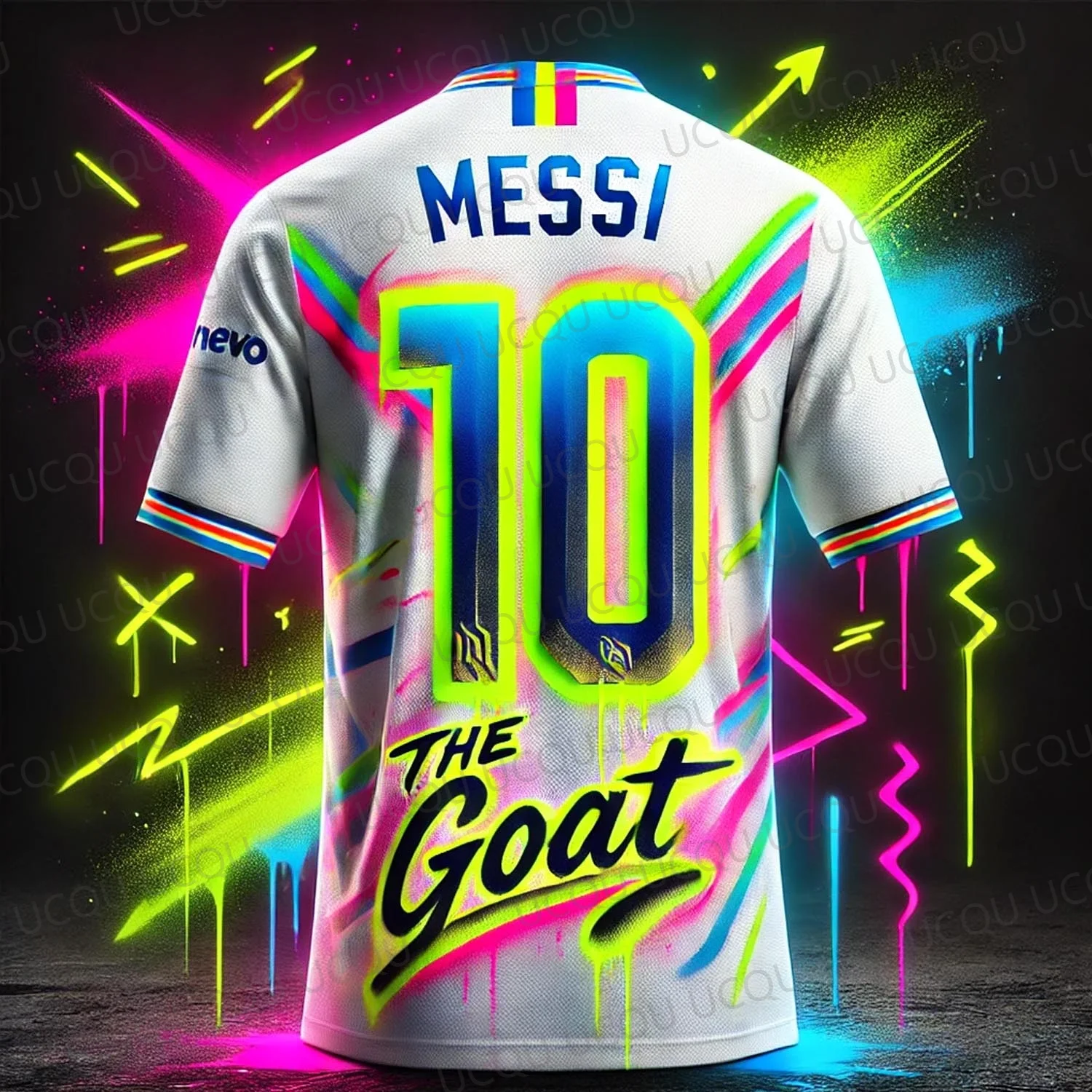 2026 Messi 10 The GOAT Jersey Street Graffiti Culture Voetbalshirt AI Design Speciale editie Voetbaltenue Casual sportkleding