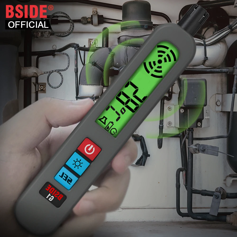 

BSIDE Gas Leak Detector Combustible Natural Co2 Flammable Alcohol LPG Methane Analyzer Rechargeable Buzzer Alarm PPM LEL Tester