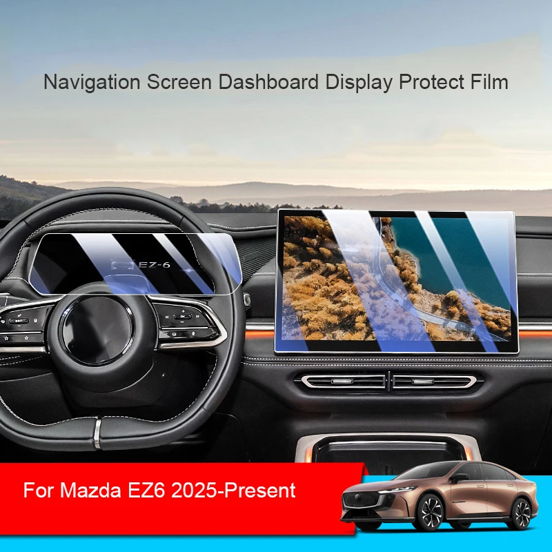 

Car GPS Navigation Screen Protect Tempered Film For Mazda EZ6 2025-Present Dashboard Display Sticker Interior Auto Accessory