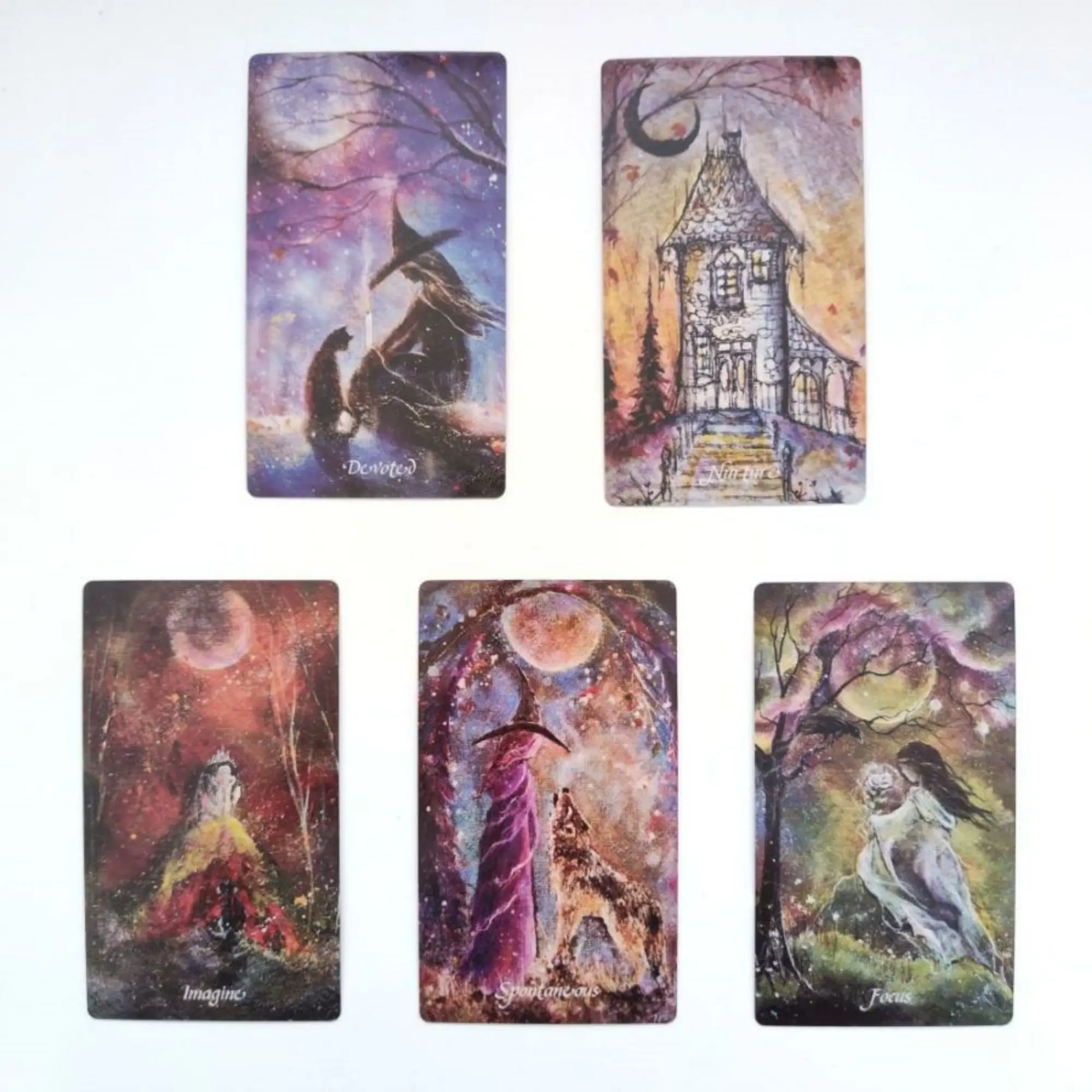 12x7cm 59 Cards Earthly Souls Spirits Oracle With Folded Booklet Darkness Witchs Design For Friends Gift Divination Board Games