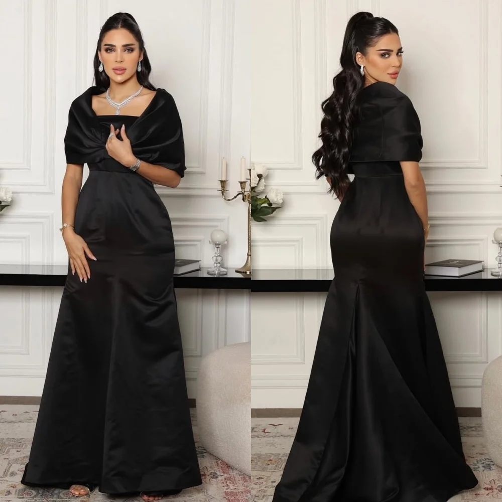

Customized Matching Simple Pleat A-line Off-the-shoulder Long Dresses Bespoke Occasion Dresses Sizes Available High Quality