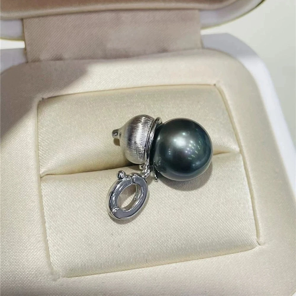 

3 шт., аксессуары из жемчуга «сделай сам», серебряный кулон 925 пробы, пустой держатель, ожерелье из тыквы, золотого и серебряного цвета, кулон с круглыми бусинами 10-12 мм