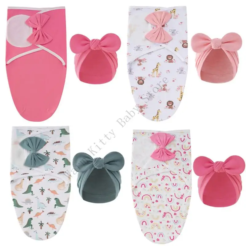 XXFE 1 Set Handuk Bungkus Anti Tendang Topi Sorban Ikatan Simpul Topi Janin Bayi Baru Lahir