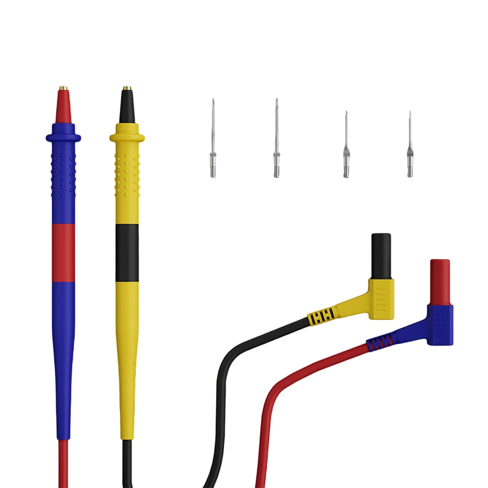 Multimeter Probe Pair with 4mm Right Angle Jack Pure Copper Leads High Oxidation Resistance for Electronic Component Testing