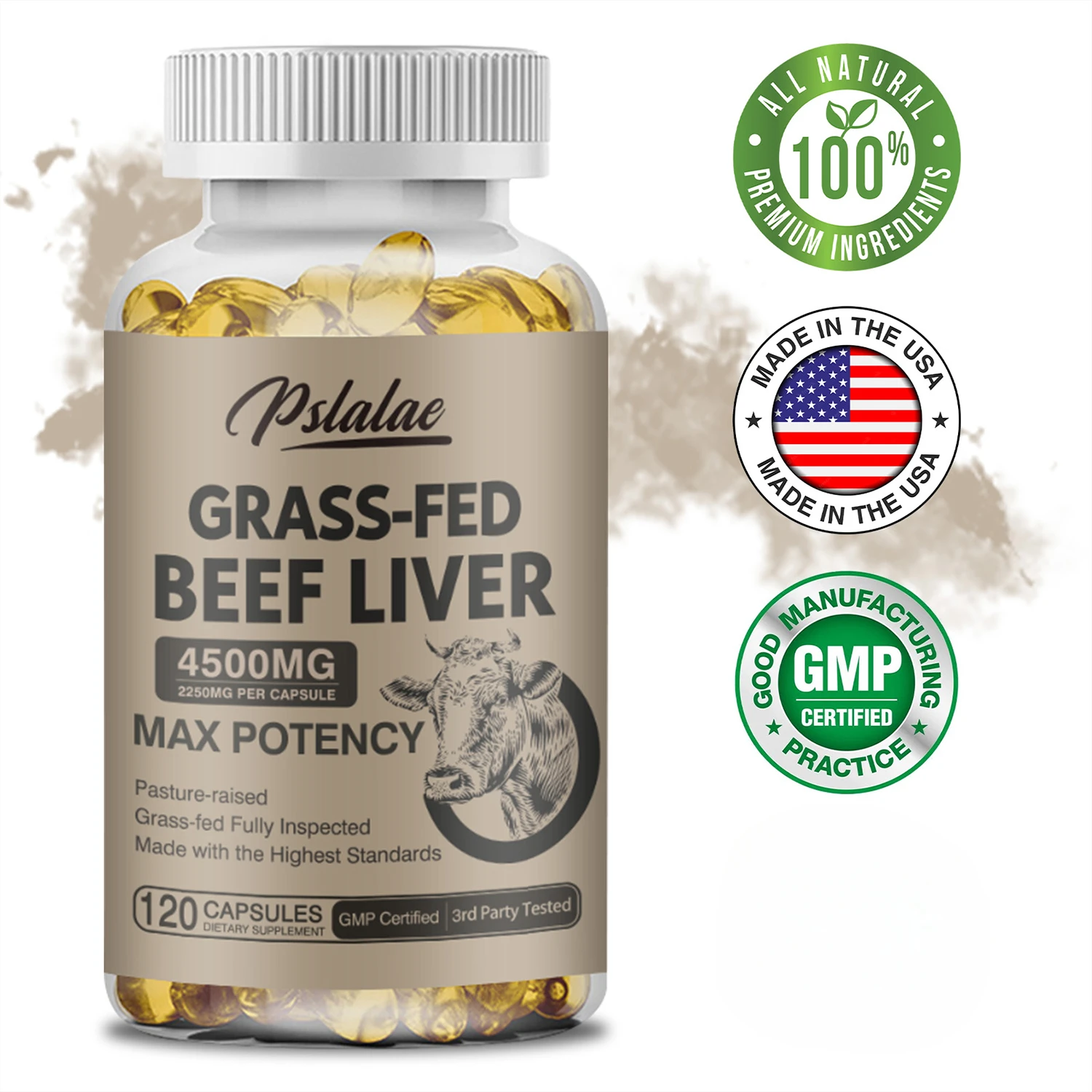 Grass-fed Beef Liver Capsules - Provides Energy, Promotes Healthy Digestion, Immune Support