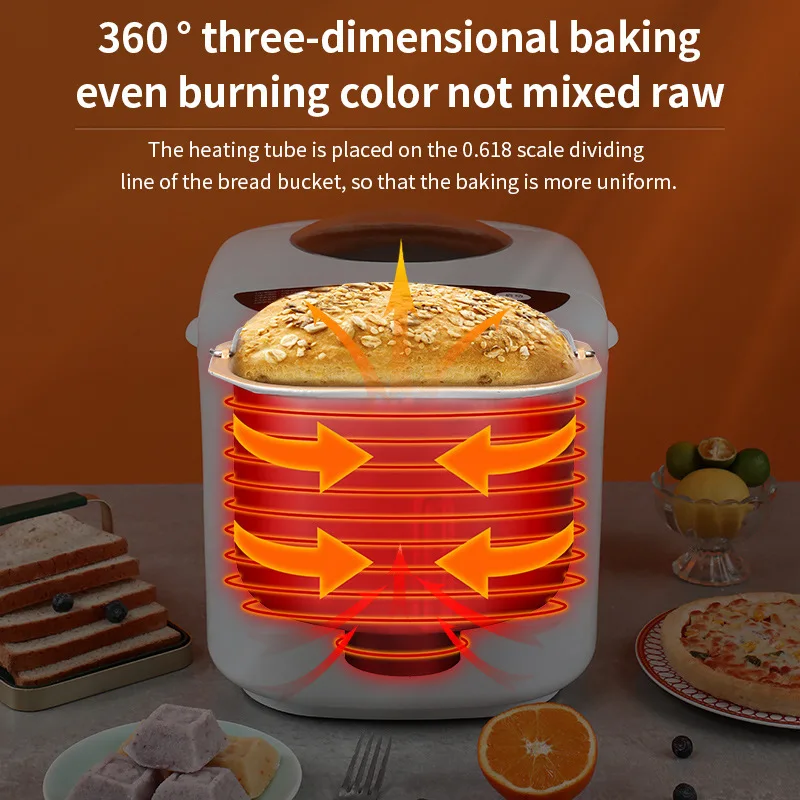 Automatic Bread Maker 13 Hours Delay Bake Timer 19 Programs Bread Making Machine 1.5Lb, 2.0Lb