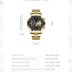 Uthai-Rogo Herren-Quarzkalender, Edelstahl, Liga Band, drei Konten, Business Fashion, H136, neu 8 Hauptverkaufsstahlkugel Uhr - №3