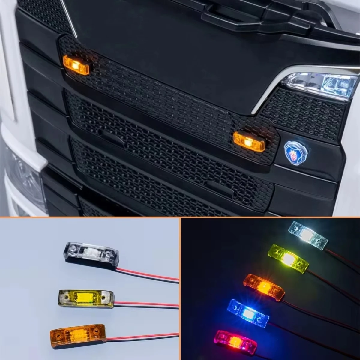 JUWUBA szerokość światła ostrzegawczego reflektor światło obrysowe dla 1/14 Tamiya Rc zabawkowy model ciężarówki dla 770s Actros Arocs MAN akcesoria