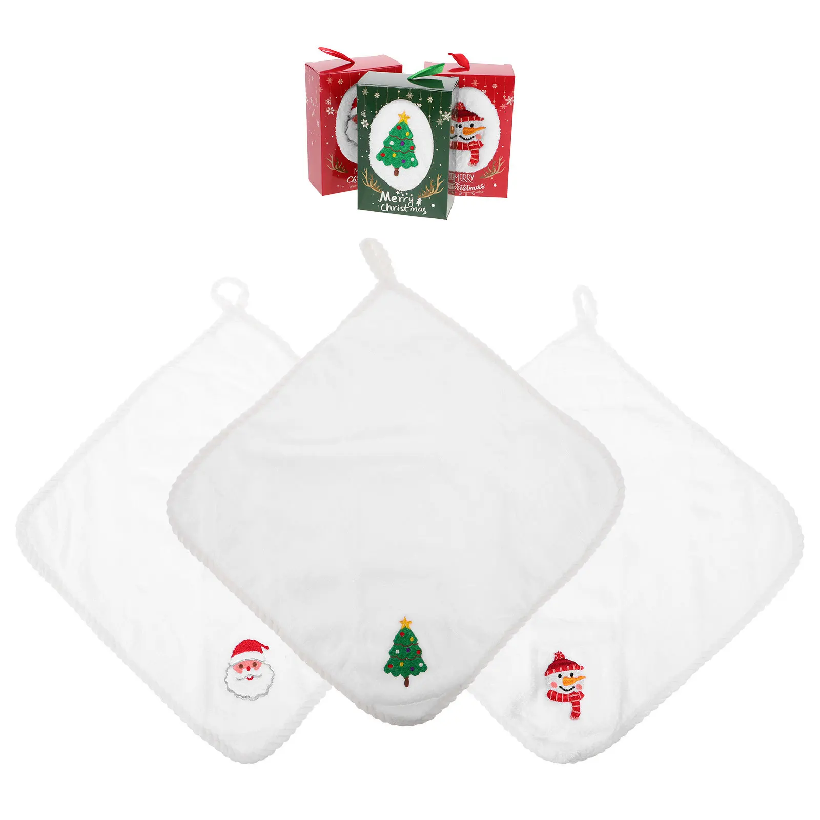 3 قطعة مناشف اليد لعيد الميلاد للمطبخ والحمام مجموعة المناشف المزخرفة، مناشف صغيرة لطيفة، ديكور منزلي احتفالي، منشفة مزخرفة #1