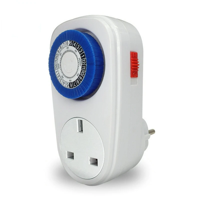 UK Style Plug 24 Small Circulation Switch 13A British Standard Mechanical Timer Timing Socket