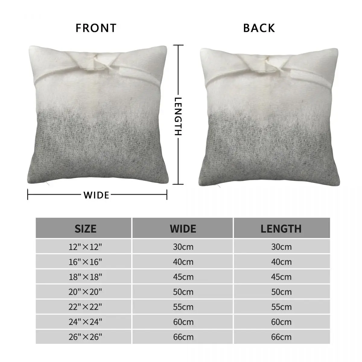 Tea Bag Square Pillowcase Polyester Linen Velvet Creative Zip Decor Bed Cushion Cover