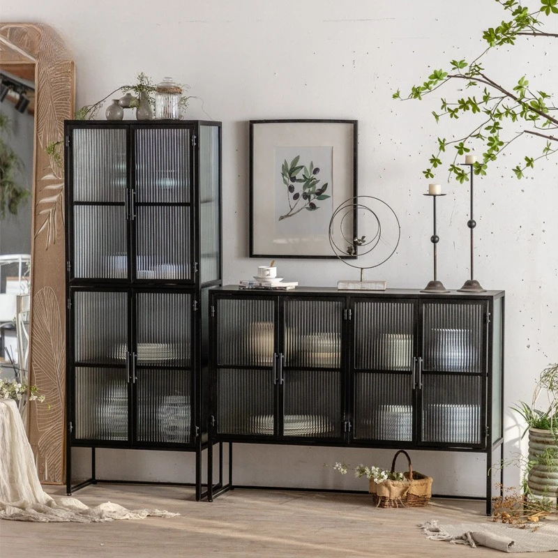 

Современный простой стеклянный шкафчик для гостиной, прихожая, крыльцо, скандинавское хранилище из кованого железа у стены, кухонная обеденная сторона