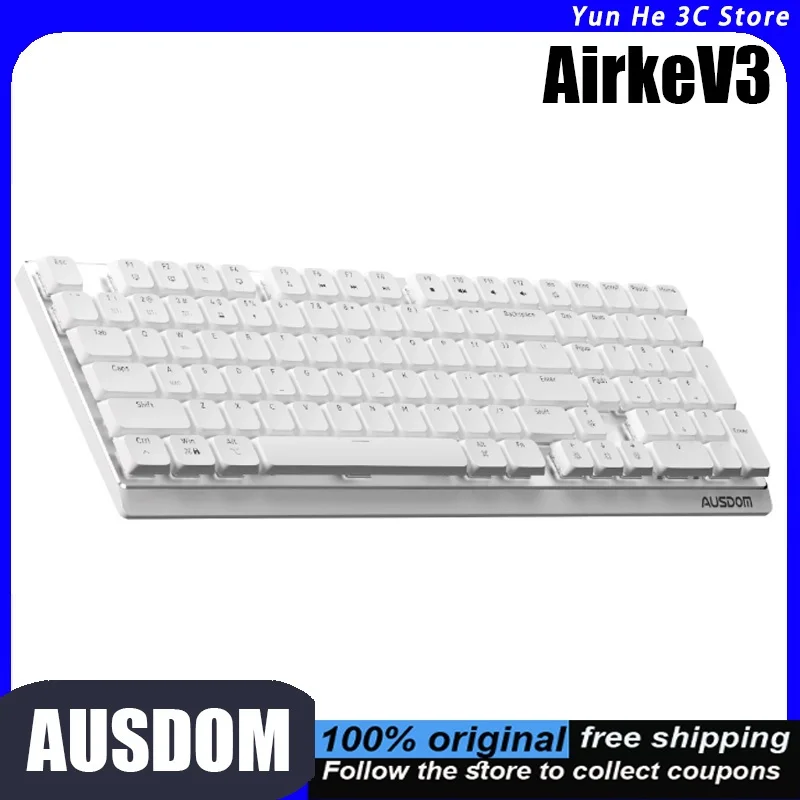 

AUSDOM AirkeV3 Bluetooth Keyboard Low-Profile Mechanical Silent Switches Wireless Hot-Swappable Designed for Laptop/Mac Office