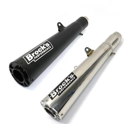 51MM Universal Motorcycle Exhaust Muffler Pipe Exhaust Black Chrome Color Fit cafe racer For BMW S1000RR Z400 Z900 NK400 S1000R