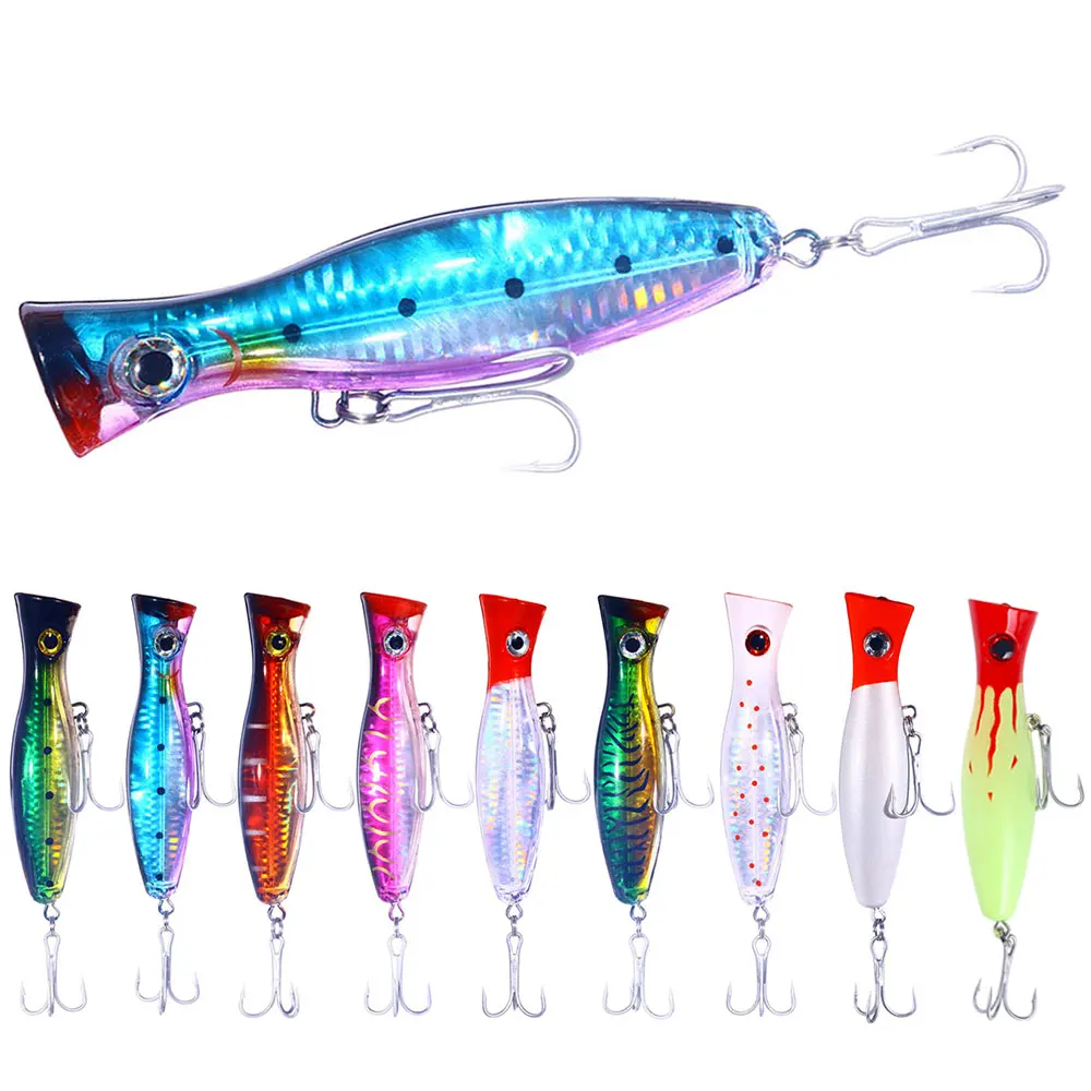 

Hot Sale PO101 13cm 43g Artificial Hard Bait Floating Big Popper Fishing Lures with 3D Eyes