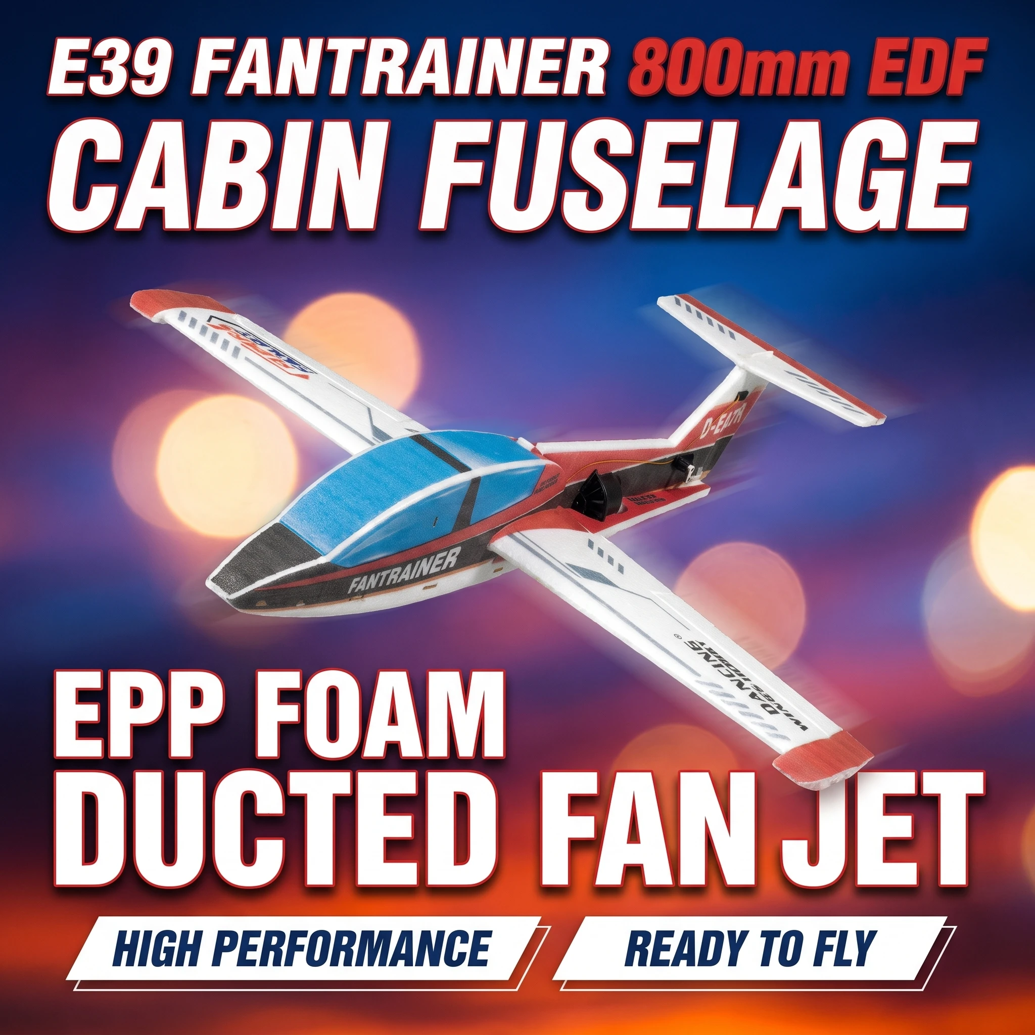 FanTrainer 800mm EPP EDF Jet Airframe Kit | Real Hawk DIY RC Plane No Electronics