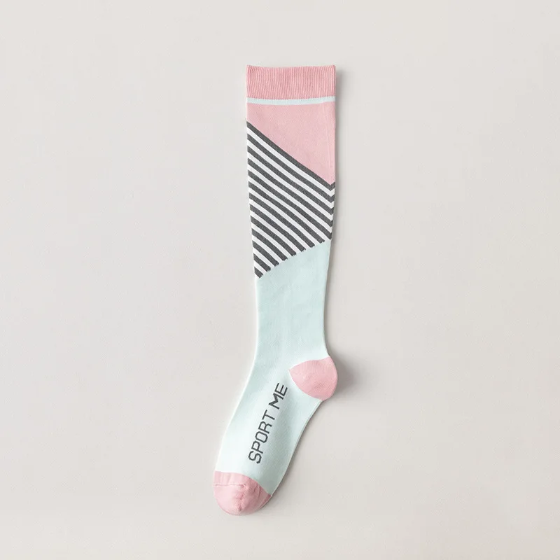 Long tube socks spring and summer fashionable striped letter sports socks casual fitness calf pressure socks