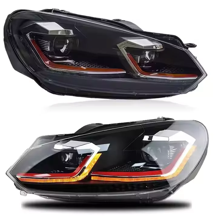 

Suitable for Volkswagen Golf 6 LED Headlight 2009-2012 Golf Mk6 LED DRL Hid Headlight Angel Eyes Bi-xenon Beam Accessories