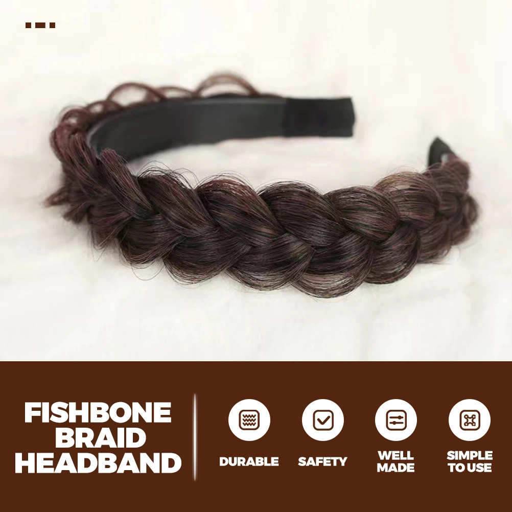 

Synthetic Hair Braided Fishbone Headband for Women Lightweight Non-Slip Hair Accessories Stylish Comfortable Fit for Teens
