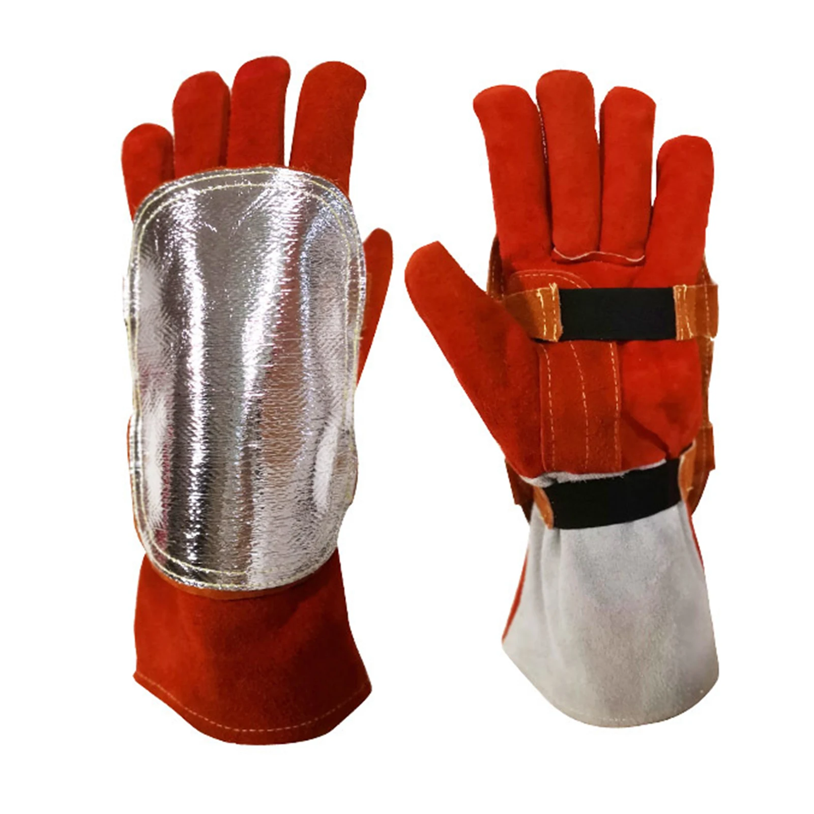 Almohadilla de mano de soldadura trasera aluminizada, guantes ignífugos, almohadilla para horno de soldadura, fundición de Metal, Camping, caldera