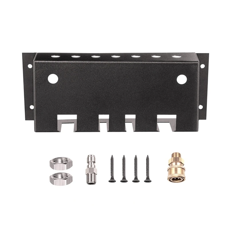 Pressure Washer Tool Holder, 7 Holes Storage Rack Wall Mounted For Foam Cannons, Washer Nozzle Tips And Wand Easy To Use