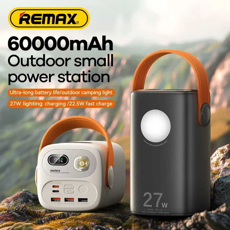 REMAX 60000mAh High Capacity Power Bank Super Fast Charging For MacBook iPhone 15 Pro MAX iPad Power Banks Outdoor Camping Power