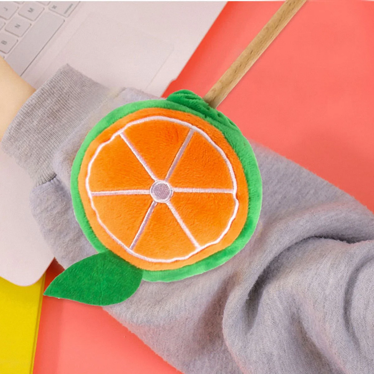 

Plush Cartoon Massage Hammer Massager Orange Fruit Pattern Massage Stick Plush Massage Hammer Cartoon Massager Stick